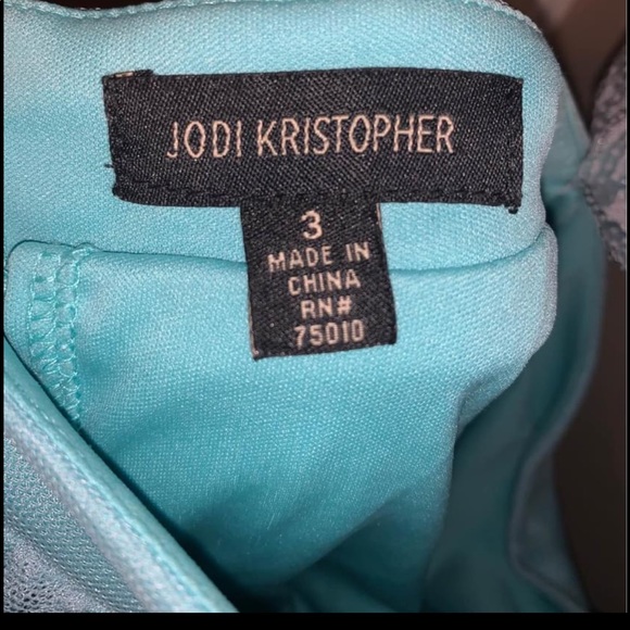 Two Piece Silver & Turquoise Dress - Picture 3 of 5